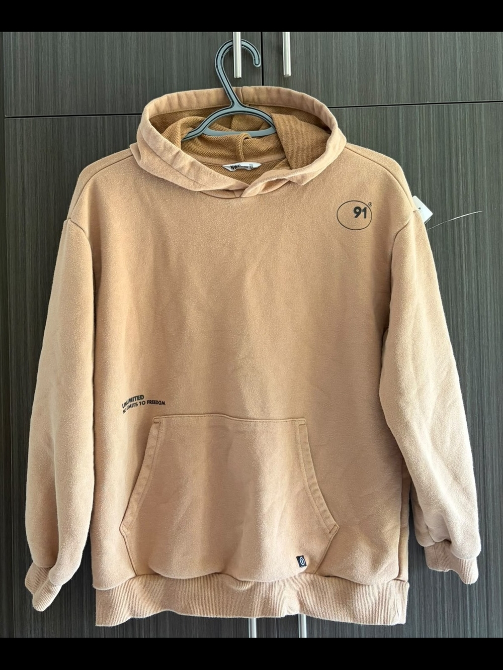 NWC Beige Boys Hooded Pullover Sweatshirt size 12-14